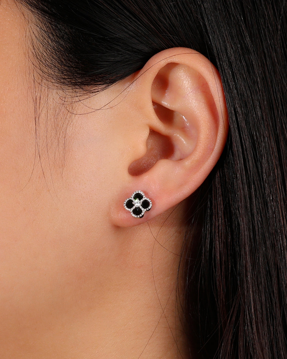 BLACK EMERALD STUDS.