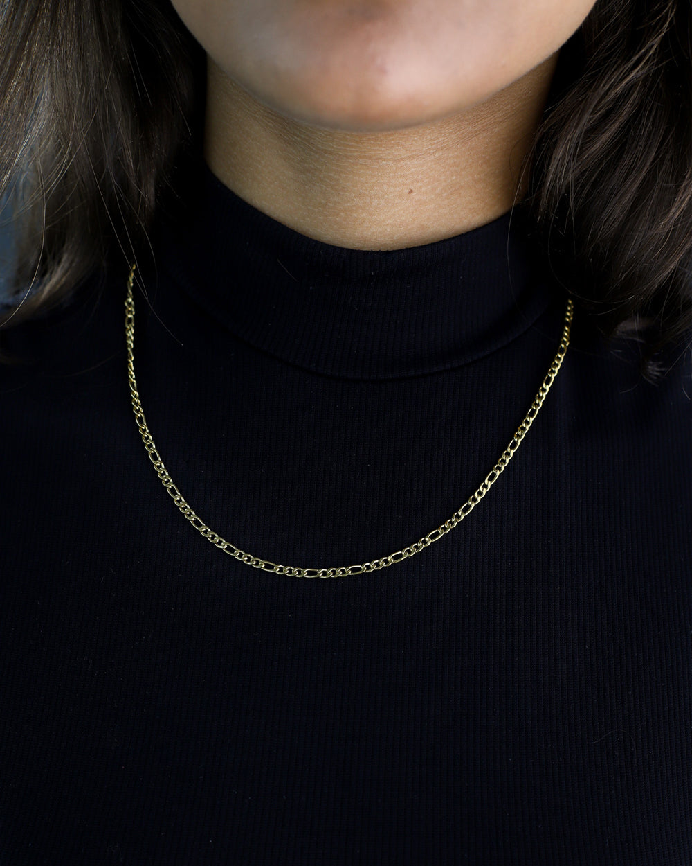 CLEAN FIGARO CHAIN. - 3MM GOLD