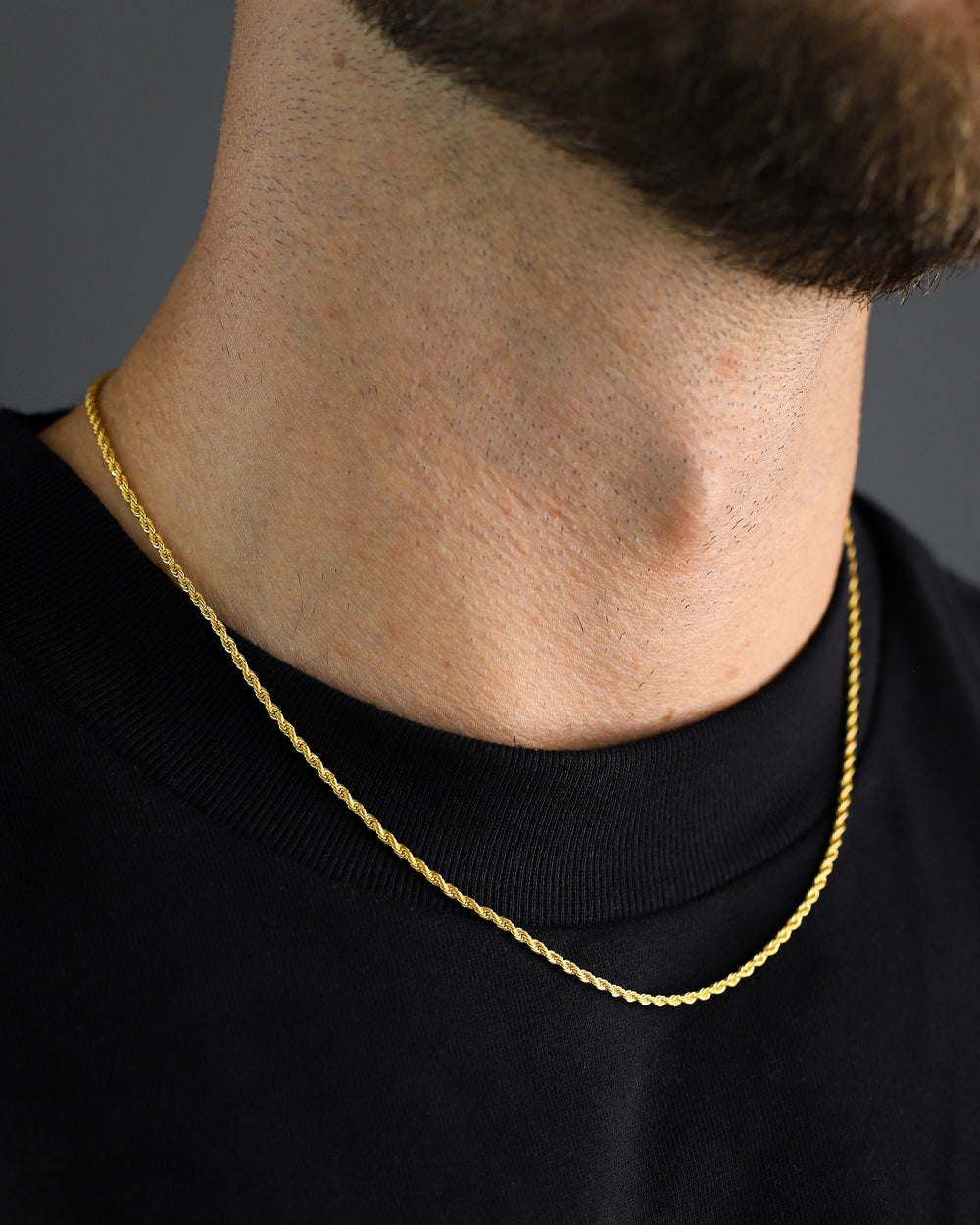 CLEAN ROPE CHAIN. - 2MM 18K GOLD