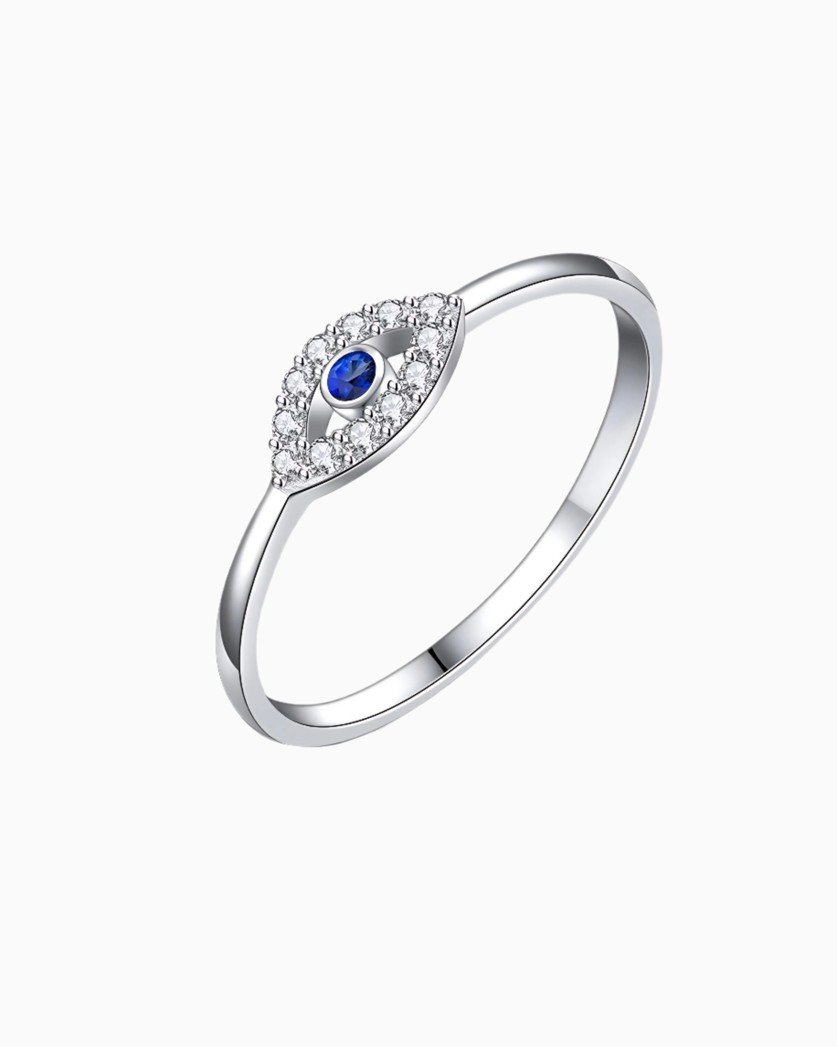 MINI PAVE EVIL EYE RING.