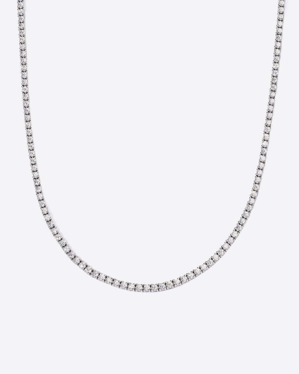 MOISSANITE TENNIS CHAIN. - 2MM WHITE GOLD