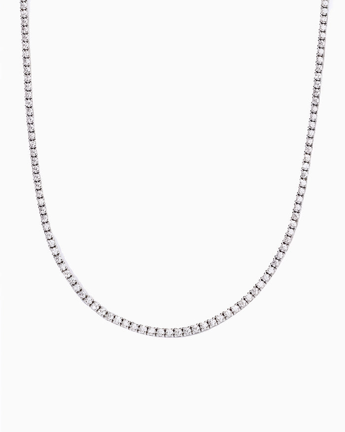 MOISSANITE TENNIS CHAIN. - 2MM WHITE GOLD | Drippy Amsterdam